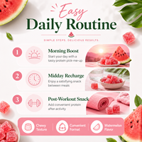 Gummies Protéinés de Qualité Professionnelle 17g Protéines Végétales Sans Sucre Bonbons Végétaliens Saveur Pastèque Snack Fitness OEM ODM