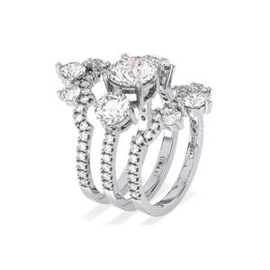 Bague de fiançailles classique en or massif 14 carats avec diamant rond de 4,43 carats, personnalisée REYES, certifiée IGI, bijoux fins - Product Image 2