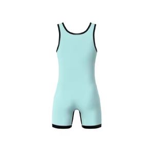 Tissu en polyester et élasthanne de haute qualité, vente en gros, impression par sublimation personnalisée pour hommes, justaucorps de lutte - Product Image 2