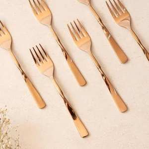 Custom Kitchenware Dinnerware <b>Fork</b> Mirror Polished Brass and Wood Best Finish Cutlery for Tabletop Use - Product Image 1