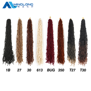 Prix de gros 18 24 36 pouces <span class=keywords><strong>Nu</strong></span> Locs Cheveux synthétiques à crocheter de haute qualité pour femme noire, longues tresses Goddess Locs - Product Image 4