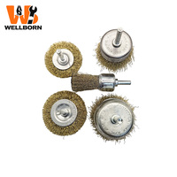 Ensemble de 5 brosses métalliques pour perceuse - Brosse en acier ondulé, brosse en forme de roue et kit d'outils de qualité industrielle pour l'élimination de la rouille et le polissage