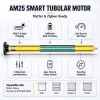 Tirai Gulung Elektrik Tuya Smart WiFi Bertenaga Baterai, Kompatibel dengan Matter, 100% Blackout, dengan Remote Control