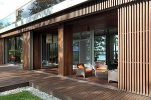 Planches de terrasse en bois composite WPC à effet 3D durable Décoration en bois PVC imperméable pour villa, jardin, patio, murs d'hôtel Plastique extérieur - Product Image 3