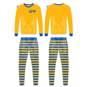 Custom Sigma Gamma Rho Sorority venta al por mayor de algodón sólido de manga larga ropa de dormir cómoda de talla grande conjunto de dos piezas para pijamas de mujer - Product Image 6