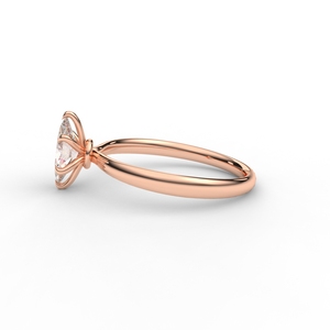 Bague solitaire vintage classique avec diamant de laboratoire taille marquise, monture minimaliste en or jaune/blanc/rose 9 carats plaqué rhodium - Product Image 2