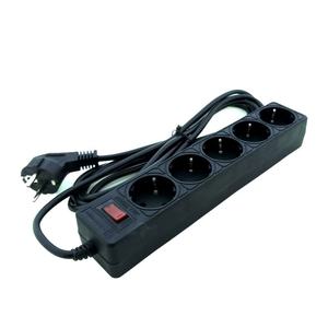 Hot Sale 5-Way Black Surge Protected <b>Extension</b> Power <b>Socket</b> With Grounding EU/UK/US Standard 3 Meters Cable for Switching Usage - Product Image 3