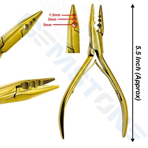 Kit de Herramientas de Acero Inoxidable Dorado para Extensiones de Cabello, Alicates para Instalación y Remoción de Micro Anillos, Agujas y Cuentas - Duradero y Reutilizable - Product Image 3