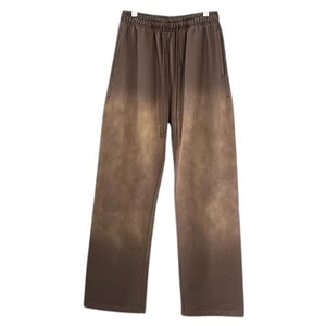 Ensemble de pantalons de survêtement et sweat à capuche 450 GSM Pantalon de survêtement vintage teinté à l'acide épais polaire blanc uni droit jambe large - Product Image 4