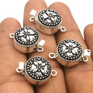 Prem Bhaya simple à triple brin 24x15x9MM géométrique Marquise Bali boîte fermoir plaqué or 18 carats pour la fabrication de bijoux B213-SO - Product Image 2