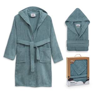 Conjunto de Bata de Baño Azul Liso en Caja de Regalo, Tallas S-2-4 - Product Image 1