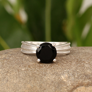 แหวนง่ามโอนิกซ์สีดำธรรมชาติ8มม. 925สเตอร์ลิงเงินทำด้วยมือโบโฮออกแบบได้ตามต้องการสำหรับงานแต่งงาน - Product Image 5