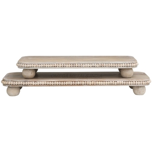 Bandeja de madera de excelente calidad en elegante color gris con forma rectangular resistente y superficie lisa Ideal para la organización del hogar - Product Image 5