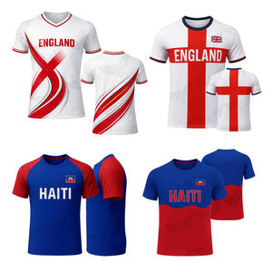Camiseta de Fútbol para Hombre OEM, Diseño con la Bandera de Inglaterra y Haití, Camiseta Deportiva de Manga Corta para Aficionados al Fútbol - Product Image 5
