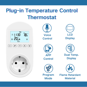 <span class=keywords><strong>Termostato</strong></span> Inteligente Inalámbrico Tuya con Control de Temperatura por <span class=keywords><strong>Wifi</strong></span> para el Hogar/Apartamento, <span class=keywords><strong>Termostato</strong></span> Enchufable - Product Image 5