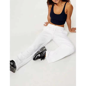Pantalon de survêtement en molleton respirant pour femme, style décontracté, écologique, chaud pour l'hiver, taille flexible, confortable, décontracté, quotidien, dentelle - Product Image 3