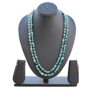 Perles de pierre verte zad tendance, collier long de haute qualité en semi-pierre naturelle précieuse pour femmes et filles - Product Image 1