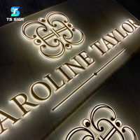 Enseigne de logo d'entreprise rétroéclairée en acrylique 3D de haute qualité, signalétique extérieure LED, lettres lumineuses personnalisées en acier inoxydable