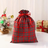 Sac à cordon en satin de polyester réutilisable et écologique avec logo imprimé personnalisé, housse anti-poussière, pochette de rangement tendance, rouge Noël, GRS