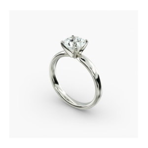 Bague de fiançailles en platine et diamant pour femme – Style élégant à six griffes avec ajustement confortable à dôme bas - Product Image 3