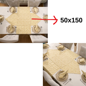 Ensemble de table à manger élégant jaune contemporain pour la maison, 5 pièces, avec 4 sets de table et 1 chemin de table triangulaire décoratif - Product Image 4