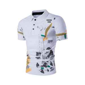 Sublimación para hombre, nuevo diseño, cuello abajo, camisa de solapa azul y blanca, precio bajo, tela de calidad superior, Polo de moda para golf al aire libre - Product Image 2