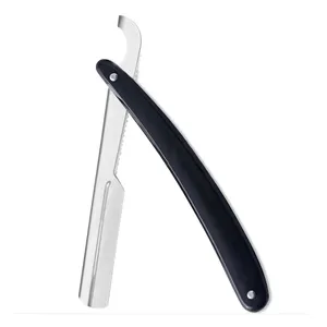 Afeitadora Manual, afeitadora profesional de borde recto de acero inoxidable, maquinilla de afeitar afilada, afeitadora plegable con hoja de afeitar recta - Product Image 4