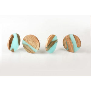 Fine Quality Square <b>Drink</b> <b>Coasters</b> Handmade Olive Wood And Blue Resin River <b>Coasters</b> Set For Home Decor And Gifting Best Price - Product Image 6