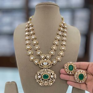 Ensemble de boucles d'oreilles en cuivre en laiton floral de qualité supérieure Design de chaîne à maillons élégants Bijoux de fêtes de mariage religieux à la mode classique - Product Image 3