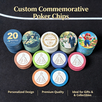 Pasokan Pabrik Chip Poker Keramik 43mm 12g Tanpa Minimum Order Pengiriman Cepat 7 Hari Cetak Foto Apapun untuk Hadiah Kenang-kenangan