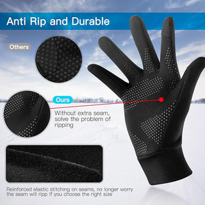 Meilleurs gants de cyclisme en cuir synthétique légers, écologiques, lavables, compatibles avec les écrans tactiles, antidérapants, doublures chaudes pour le vélo et la course - Product Image 4