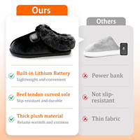 Chaussons chauffants pour hommes et femmes, chauffe-pieds électrique rechargeable, chaussures chauffantes avec batterie 2500 mAh et semelle antidérapante pour la maison