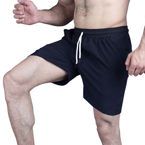Shorts de sport pour homme à taille élastique, respirants, pour l'entraînement et la course à pied, motif uni, décontractés, technique de teinture unie - Product Image 3