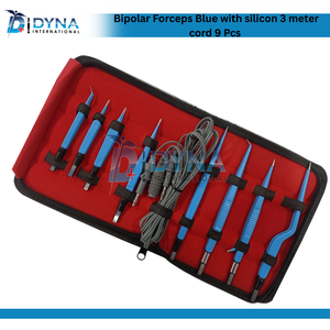 Juego de pinzas de bayoneta bipolar europea de 9 piezas | Recubrimiento azul de calidad superior | Con Cable de silicona - Product Image 2