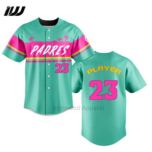 Maillots de baseball personnalisés avec boutons, tissu en polyester respirant, maillot de baseball en gros à prix avantageux avec logo - Product Image 2