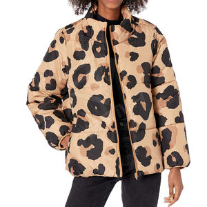 Wholesale Women's Trendy Satin Puffer Jackets with <b>Leather</b> Breathable and Printed Features Warm for Casual <b>Outfits</b> Winter Wear - Product Image 6