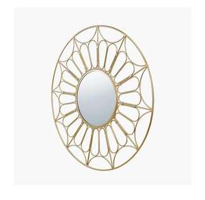 Modern <b>Gold</b> Plated Frame Premium Wall <b>Mirror</b> for Home Living Room Hotel Hallway Decorative Use Hanging Metal Wall <b>Mirror</b> - Product Image 1