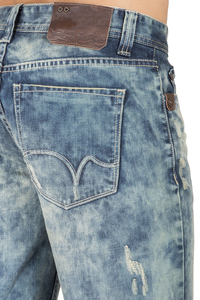 High Quality Light <b>Green</b> Faded Vintage Washed High Street Solid Windproof Custom Patchwork 3D Embroidery 100% Cotton Denim <b>Men's</b> - Product Image 6