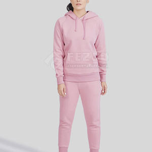 Offre Spéciale personnalisé femmes survêtement formation costumes coupe ajustée à manches longues Fitness course plaine survêtements col à capuche pour l'hiver - Product Image 2
