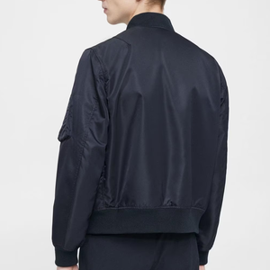 Chaqueta Bomber de satén con logotipo personalizado para hombre, ropa de calle de moda de calle con lona de poliéster, estilo destacado con logotipo frontal - Product Image 6