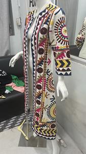 Nouvelle arrivée Bohème femmes Suzani brodé longue veste ethnique brodé à la main bouton floral manches longues toile coton pour - Product Image 2