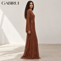 Robe longue en dentelle pour femme, élégante et stylée, conception et échantillonnage sur mesure en gros directement de l'usine Kaftan OEM ODM