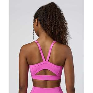 Soutien-gorge de sport rembourré Momentum pour le yoga, réglable, D/DD/E, imprimé ultra fuchsia - Product Image 2