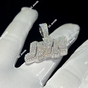 VVS1 Pendentif lettre diamant cultivé en laboratoire personnalisé CVD HPHT Iced Hip Hop unisexe breloque cadeau d'anniversaire pendentif bustdown bijoux hip hop - Product Image 5