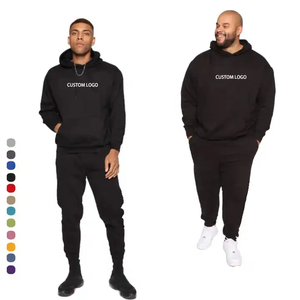 Conjunto de Sudadera con capucha y logotipo de impresión de soplo personalizado de fabricante de ropa, chándales de peso pesado para hombre, pantalones de chándal y Sudadera con capucha unisex - Product Image 3