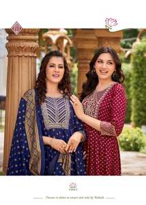 ชุดเดรสอนาร์คาลีพร้อมกางเกง & dupatta พร้อมใส่ Salwar Kameez สำหรับงานเลี้ยงและงานแต่งงาน - Product Image 4