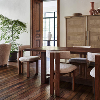 Chaises de salle à manger contemporaines en bois massif avec revêtement en similicuir pour restaurants, hôtels, salles de banquet et salles à manger