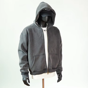 Veste polaire épaisse surdimensionnée personnalisée en polyester/coton respirant et écologique de haute qualité avec fermeture éclair numérique pour l'hiver - Product Image 2