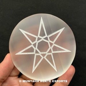 Plaque de sélénite en gros avec signes du zodiaque pour le nettoyage énergétique spirituel, planche de sélénite en vrac pour la guérison par le Reiki et la décoration - Product Image 5