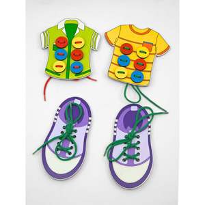 Boys Edition Educational Wooden Lacing <b>Set</b> for Fine Motor Skills <b>Sewing</b> & Weaving Toy - Product Image 1